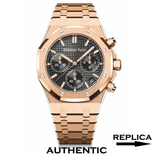 Best Replica Audemars Piguet Royal Oak 26240OR.OO.1320OR.06 18k Rose Gold Black Dial AP Watch AP005