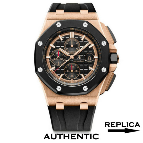1:1 Replica Audemars Piguet Royal Oak Offshore Chronograph Rose Gold Watch 26401RO.OO.A002CA.02 Ceramic Bezel AP026