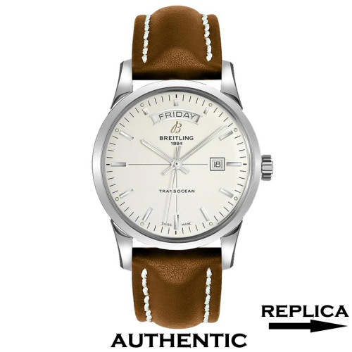1:1 Super Clone Breitling Transocean Day Date 43 MM Stainless Steel White Dial BR019