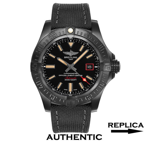Best Super Clone Breitling Avenger Blackbird 44MM DLC-Coated Titanium Case Black BR026