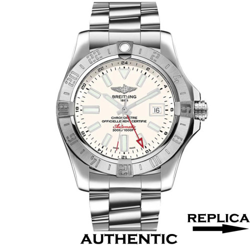 Best Super Clone Breitling Avenger II GMT Men Watch 43mm White Dial BR033