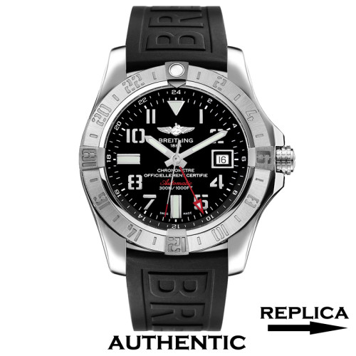 Best Super Clone Breitling Avenger II GMT Men Watch Black Dial Arabic Numeral BR034