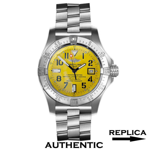 Best Super Clone Breitling Aeromarine Avenger Seawolf Watch Yellow Dial Arabic Numeral BR035