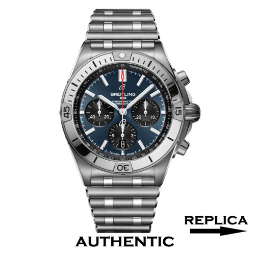 Super Clone Breitling Chronomat B01 42 MM Blue Dial Chronograph Watch BR052