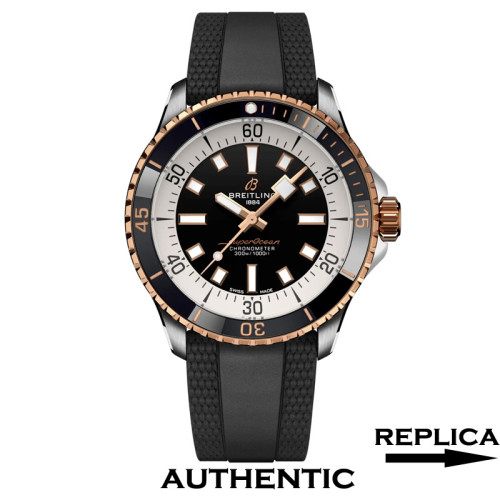 Super Clone Breitling SuperOcean Automatic 42 MM 18k Rose Gold Ceramic Bezel BR064