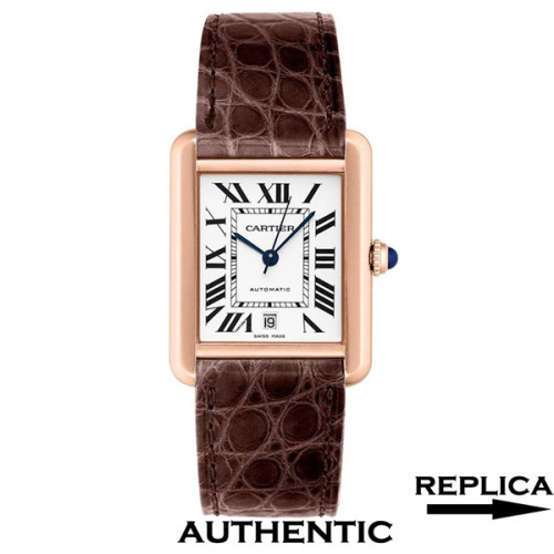 1:1 Best Clone Cartier Tank Solo W5200026 18k Rose Gold Roman Numeral CA002