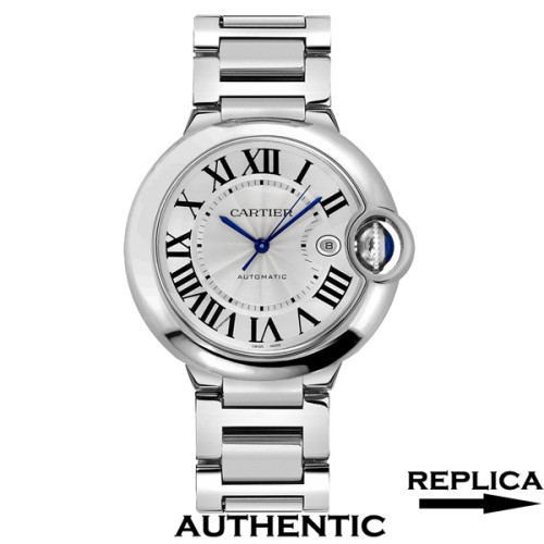 1:1 Super Clone Cartier Ballon Bleu W69013Z2 Roman Numeral Silver Dial CA004