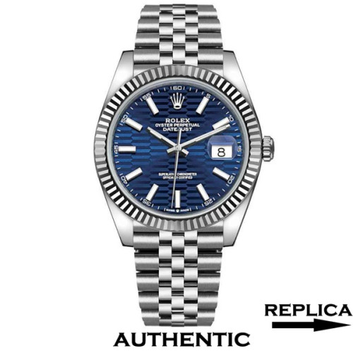 Super Clone Rolex 126334-0032 Datejust 41 Blue Fluted Motif Dial Jubilee Bracelet Rolex Replica Watch RDJ014