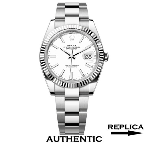 Super Clone Rolex 126334-0009 Datejust 41 White Dial Oyster Bracelet Rolex Replica Watch RDJ025