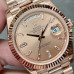 Super Clone Rolex 228235-0004 Day-Date 40 mm Sundust Set With Diamonds Dial 18k Everose Gold Replica Rolex RDD012