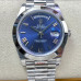 Super Clone Rolex 228206-0015 Day-Date 40 mm Bright Blue Dial with Roman Markers Replica Rolex RDD021