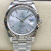 Super Clone Rolex 228239-0003 Day-Date 40 mm Silver Dial Baguette Diamonds Replica Rolex RDD024