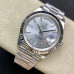 Super Clone Rolex 228239-0003 Day-Date 40 mm Silver Dial Baguette Diamonds Replica Rolex RDD024