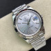 Super Clone Rolex 228239-0003 Day-Date 40 mm Silver Dial Baguette Diamonds Replica Rolex RDD024