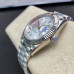 Super Clone Rolex 228239-0003 Day-Date 40 mm Silver Dial Baguette Diamonds Replica Rolex RDD024