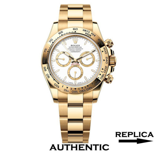 Super Clone Rolex Daytona 126508-0001 White Dial 18k Yellow Gold Swiss Made Watch RDT019