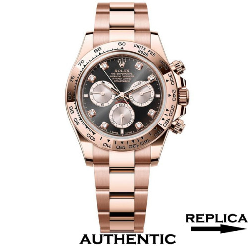 Super Clone Rolex Daytona 126505-0002 Black and Sundust with Diamonds Dial Rose Gold Swiss Made Watch RDT023