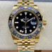 Super Clone Rolex GMT-Master II M126718GRNR-0001 Black Dial 40mm 18K Yellow Gold Watch RGM008