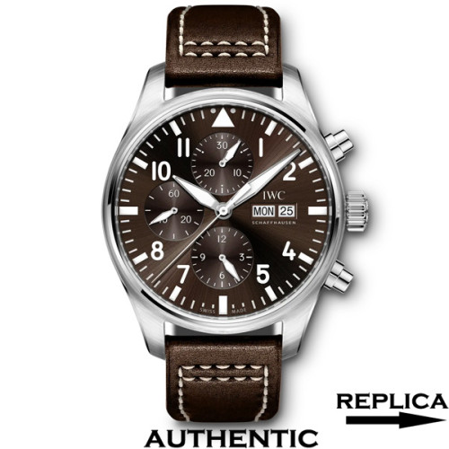 Super Clone IWC Pilots Antoine de Saint Exupery Chronograph Watch 43MM Brown Dial IW029
