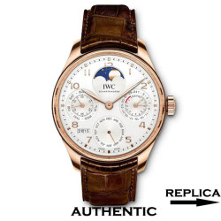 Top Clone IWC Portugieser Perpetual Calendar Moon Phase 44.2MM 18 ct Armor Gold White Dial IW033