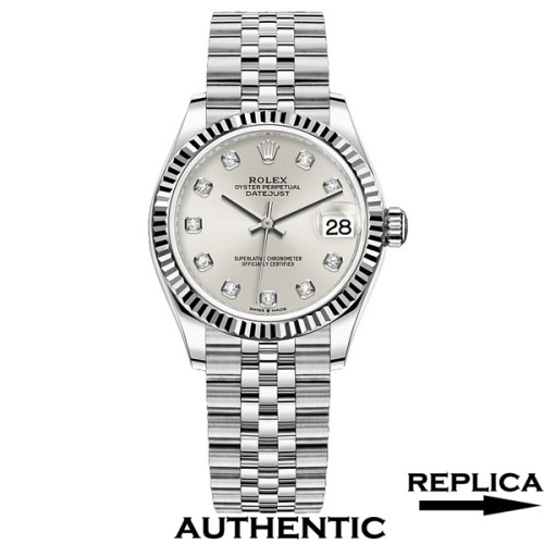 Super Clone Women's Rolex M278274-0030 Datejust 31 Silver Diamond Dial Lady-Datejust Watch RLDJ02