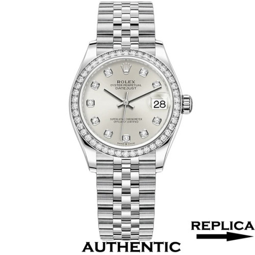 Super Clone Women's Rolex M278384rbr-0034 Datejust 31 Silver Diamond Dial Lady-Datejust Watch RLDJ06