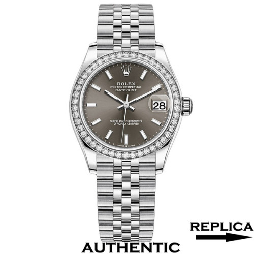 Super Clone Women's Rolex M278384RBR-0020 Datejust 31 Dark Grey Dial Lady-Datejust Watch RLDJ08