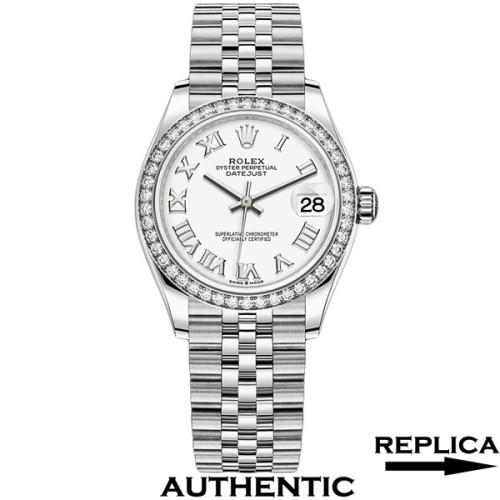 Super Clone Women's Rolex M278384RBR-0014 Datejust 31 White Dial Roman Numerals Lady-Datejust Watch RLDJ11