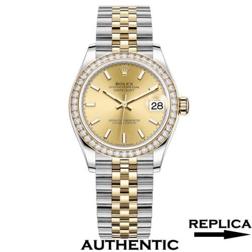Super Clone Women's Rolex M278383RBR-0014 Datejust 31 Champagne Dial Two-Tone Yellow Gold Lady-Datejust Watch RLDJ16