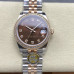 Super Clone Women's Rolex M278381RBR-0028 Datejust 31 Brown Dial with Diamonds Two-Tone Rose Gold Lady-Datejust Watch RLDJ29