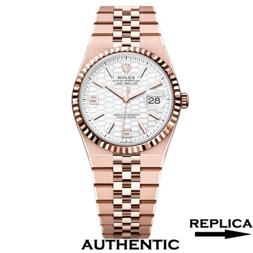 Super Clone Rolex Land-Dweller 40 M127335-0001 18K Everose Gold Swiss Made Replica Watch RLD002