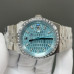 Super Clone Rolex Land-Dweller 40 M127386TBR-0001 Ice Blue Dial Diamonds Bezel Swiss Made Replica Watch RLD004