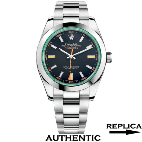 Best Clone Rolex Milgauss m116400GV-0001 Black Dial 40mm Oyster Bracelet Men‘s Watch RMG001