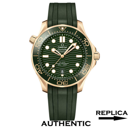 Super Clone Omega Seamaster Diver 300M 210.62.42.20.10.001 Green Wave Dial 42 MM Rose Gold Omega Watch OM016