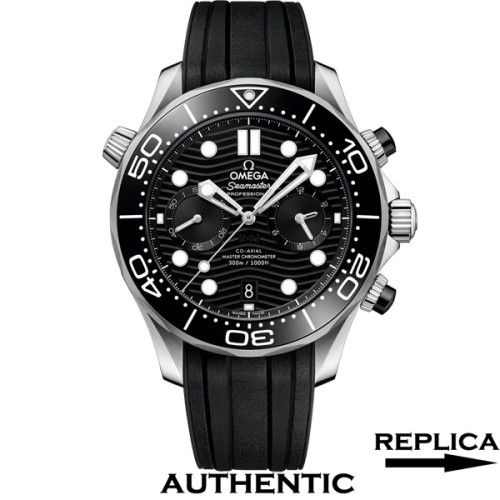 Super Clone Omega Seamaster Diver 300M 210.32.44.51.01.001 Black Wave Dial 44 MM Chronograph Watch OM020