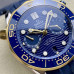 Super Clone Omega Seamaster Diver 300M 210.22.44.51.03.001 Blue Wave Dial 44 MM Chronograph Yellow Gold Watch OM022