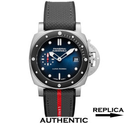 Super Clone Panerai Submersible PAM01565 Luna Rossa Blue Dial 42mm PA014