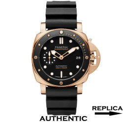 Super Clone Panerai Submersible Goldtech PAM02164 42mm Black Dial 18k Rose Gold PA020