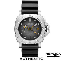 Super Clone Panerai Submersible GMT NAVY SEALS PAM01323 Grey Dial 44mm PA021