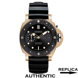 Super Clone Panerai Submersible Goldtech PAM01164 42mm 18k Rose Gold Case Black Dial PA023