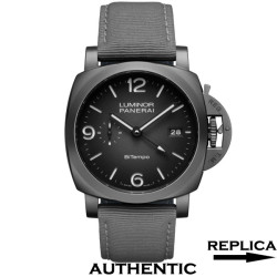 Super Clone Panerai Luminor BITEMPO PAM01467 Titanium DLC NEW YORK Grey Dial 44mm PA026