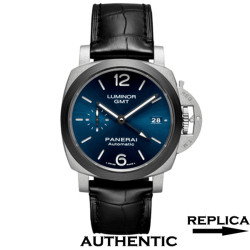 Super Clone Panerai Luminor GMT PAM01279 Titanium Case Blue Dial 42mm PA033