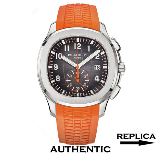 Top Clone Patek Philippe Aquanaut 5968A-001 Swiss Made Watch Black Dial Rubber Straps 42.2MM PP008