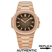 Best Clone Patek Philippe Nautilus 5711/1R-001 Swiss Made Watch Rose Gold Brown Dial 40MM PP013