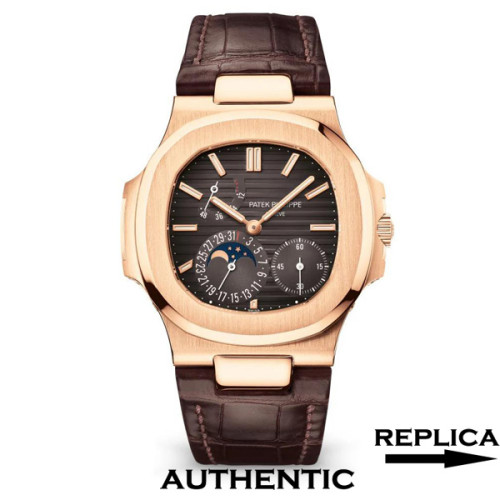Best Clone Patek Philippe Nautilus Moon Phase 5712R-001 Rose Gold Brown Dial 40MM PP018