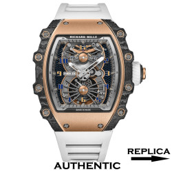 Super Clone Richard Mille RM21-01 Tourbillon Aerodyne Carbon Rose Gold Case Skeletonized Dial RM020