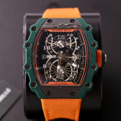 Super Clone Richard Mille RM21-01 Tourbillon Aerodyne Green Carbon Case RM021