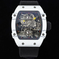 Super Clone Richard Mille RM27-02 White Carbon Case Tourbillon Skeletonized Dial RM025