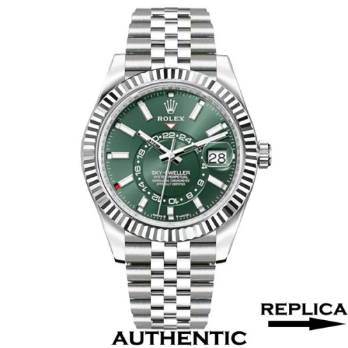 Super Clone Rolex Sky-Dweller m336934-0002 Green Dial 904L Stainless Steel 42mm RSK002