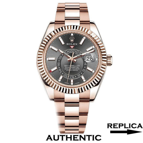 Super Clone Rolex Sky-Dweller m326935-0007 Rose Gold Case 42mm Slate Dial Men‘s Watch RSK007